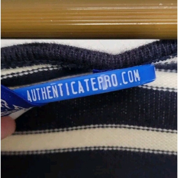 Burberry Blue Label Navy Striped Baby Doll Empire Waist Balloon 3/4 Sleeve Dress - Picture 10 of 11